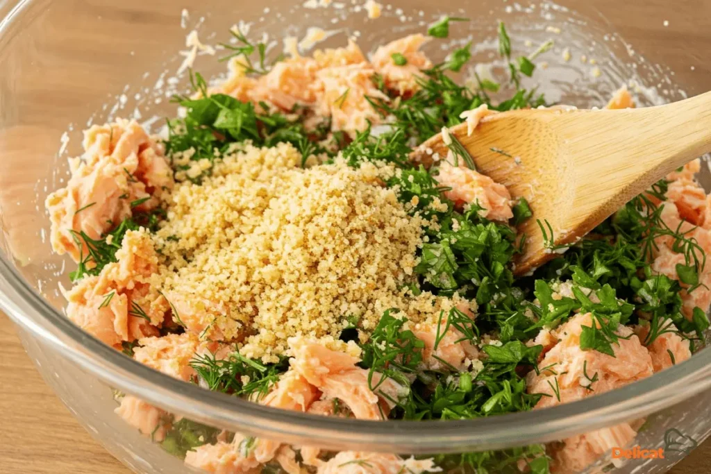 Mix the Ingredients salmon cakes