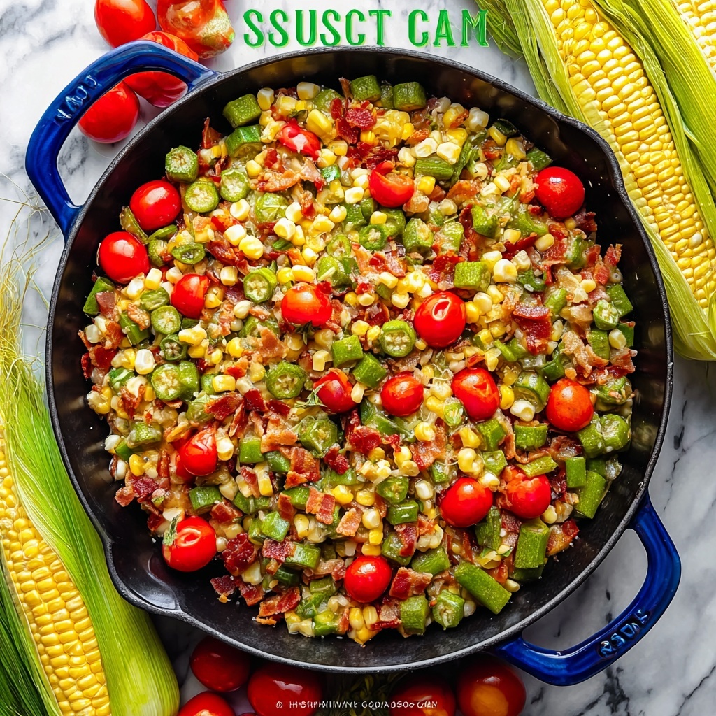 Succotash with Bacon, Cajun Seasoning, and Fresh Vegetables Recipe - Recipe Image