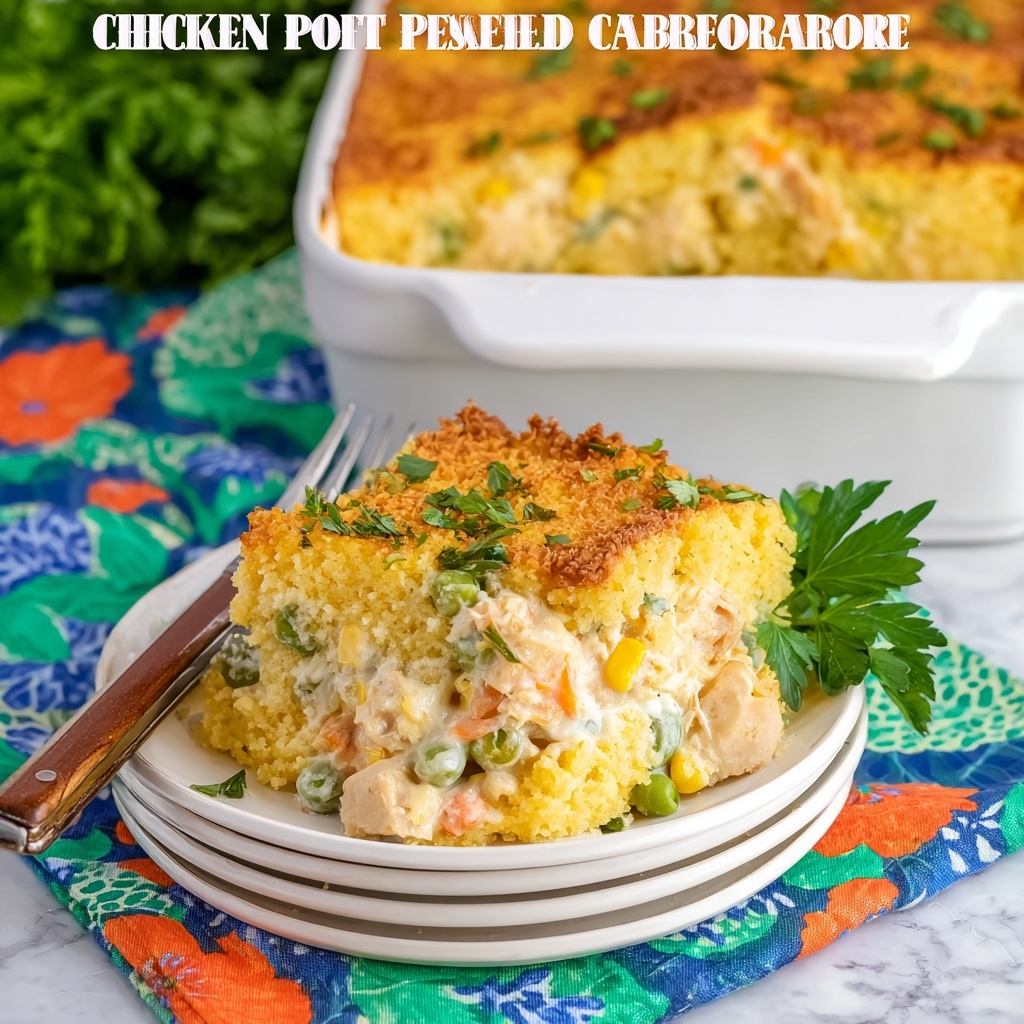 Chicken Pot Pie Cornbread Casserole Recipe - Recipe Image
