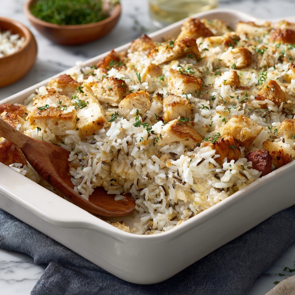Creamy Chicken Wild Rice Casserole Recipe - Recipe Image