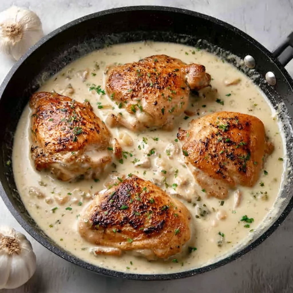 Creamy Garlic Chicken Skillet Recipe - Recipe Image