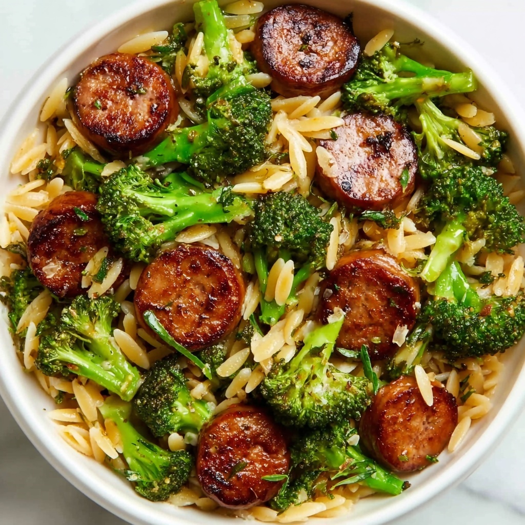 Chicken Sausage Broccoli Orzo Recipe - Recipe Image