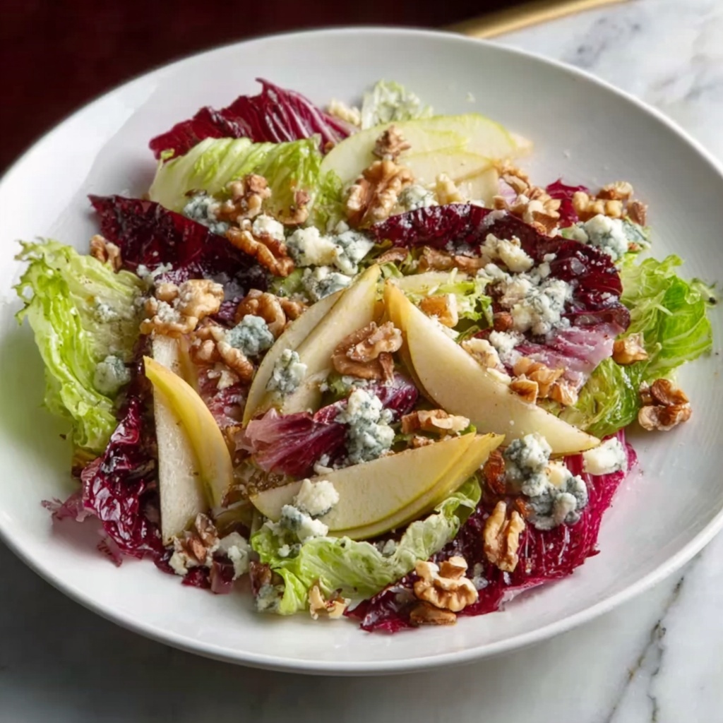 Blue Cheese, Walnut, and Chicory Salad Recipe - Recipe Image