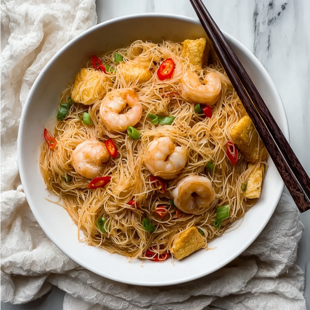 Savory Singapore Noodles with Prawn and BBQ Pork Recipe - Recipe Image
