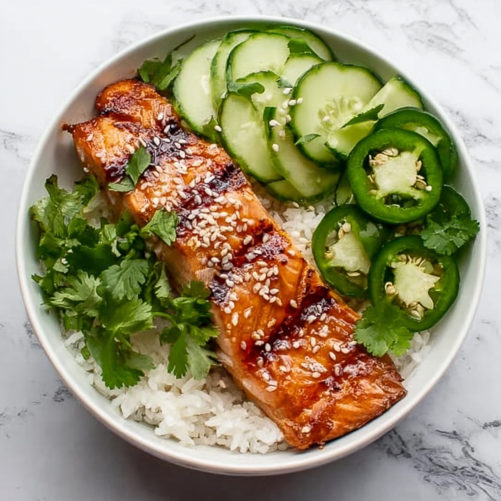 Crunchy Brown Rice Salmon Bowls with Herbed Tahini Dressing Recipe - Recipe Image