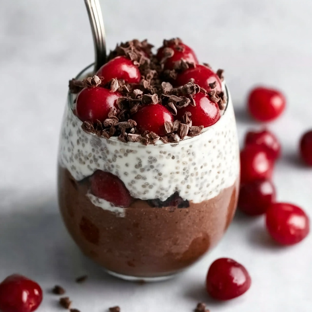 Layered Black Forest Overnight Oats Recipe - Recipe Image