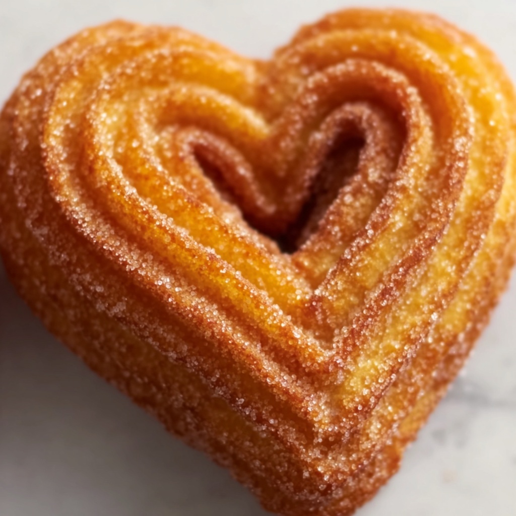Heart-Shaped Churros with Cinnamon-Sugar Coating and Chocolate Dipping Sauce Recipe - Recipe Image