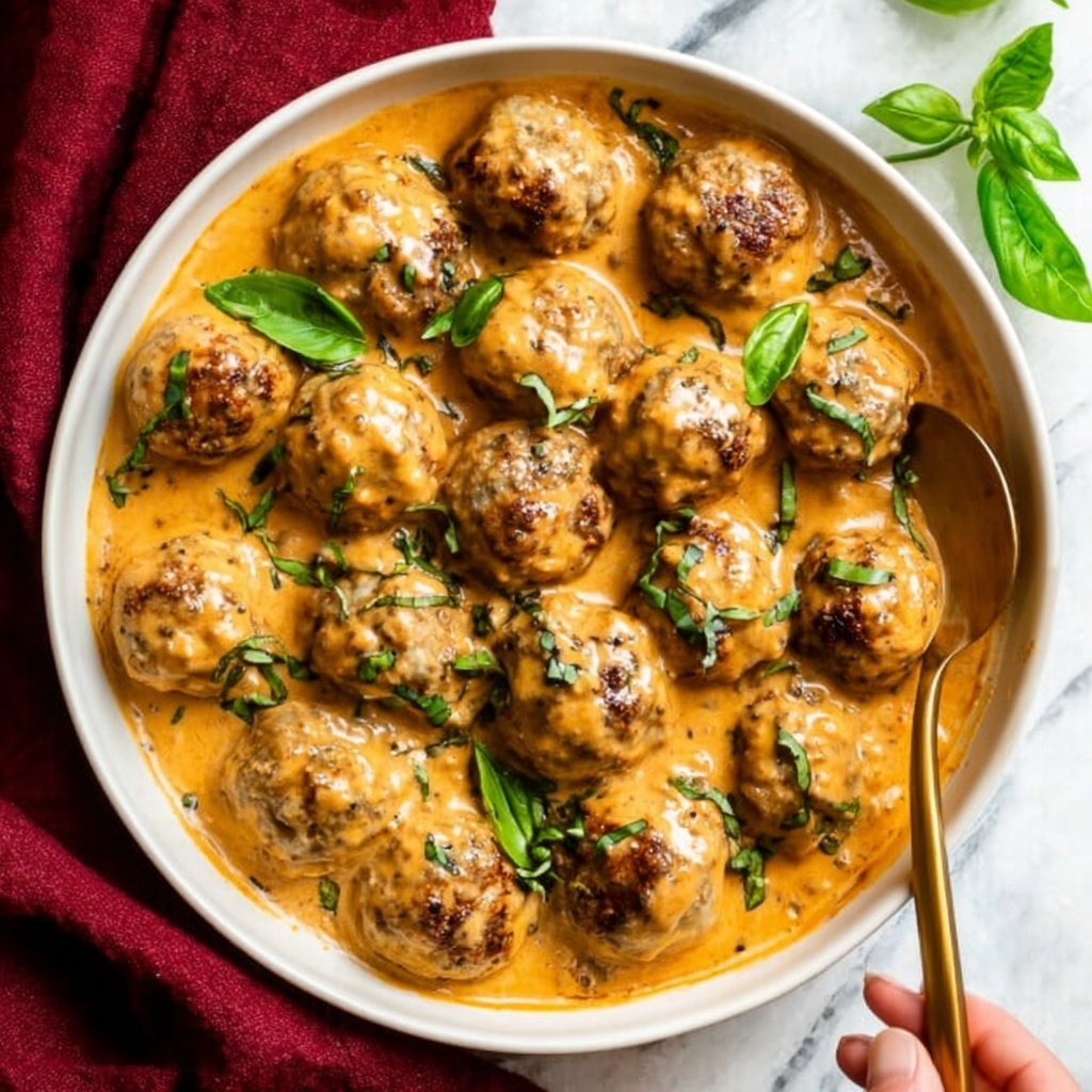 Creamy Marry Me Chicken Meatballs Recipe - Recipe Image