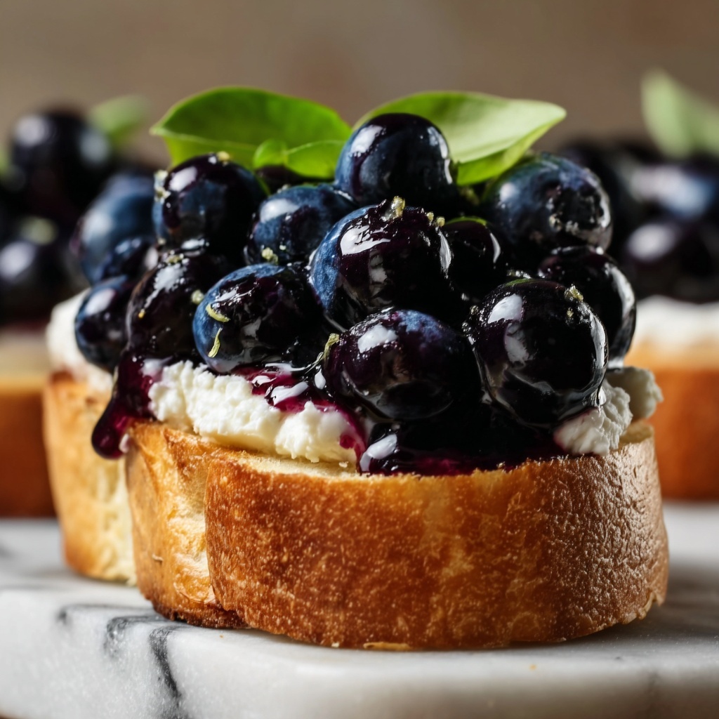 Balsamic Blueberry Goat Cheese Crostinis Recipe - Recipe Image