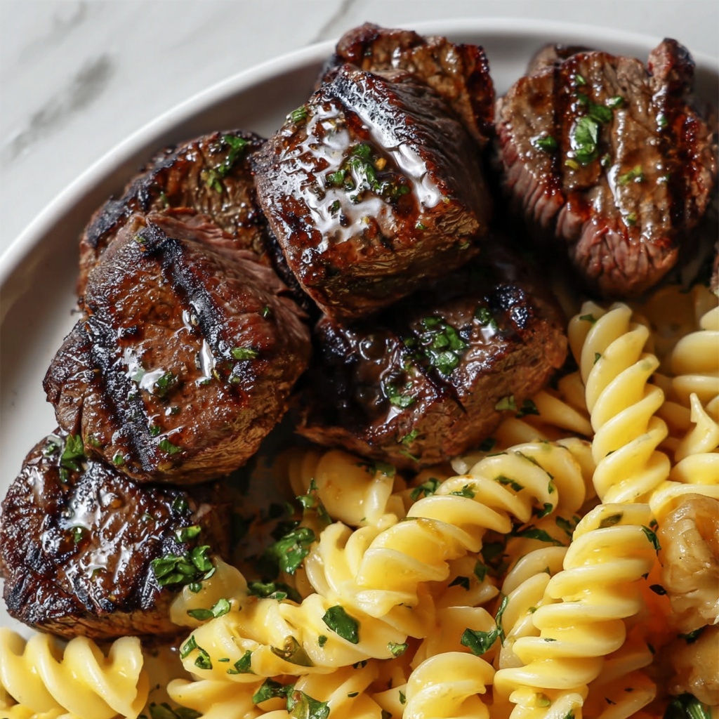 Creamy Cajun Butter Steak Pasta Skillet Recipe - Recipe Image