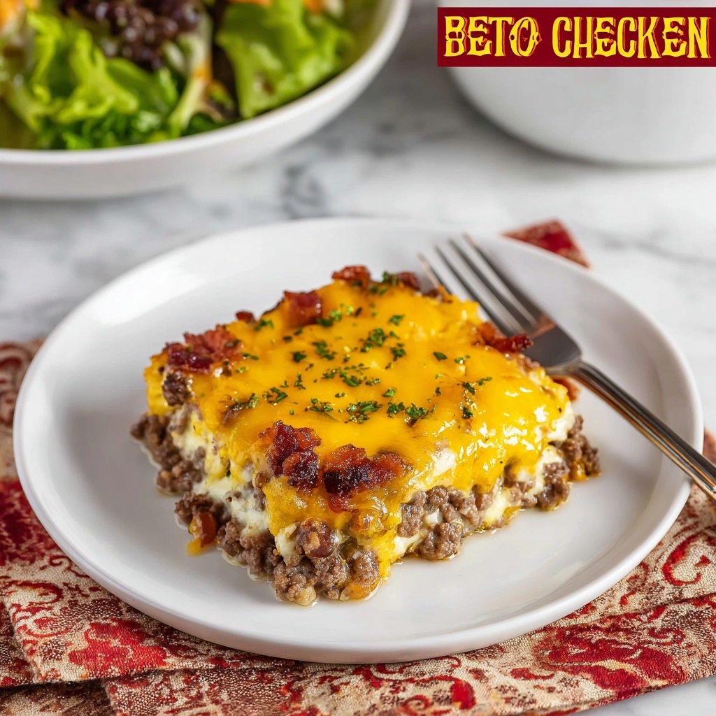 Keto Bacon Cheeseburger Casserole Recipe - Recipe Image