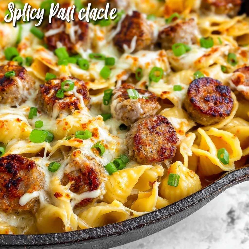 Spicy Sausage Skillet with Creamy Tomato Pasta Recipe - Recipe Image