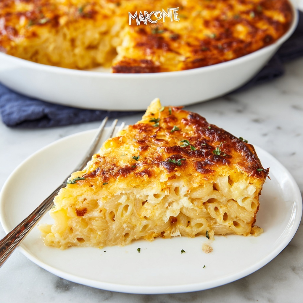 Baked Macaroni Pie with Cheddar Recipe - Recipe Image