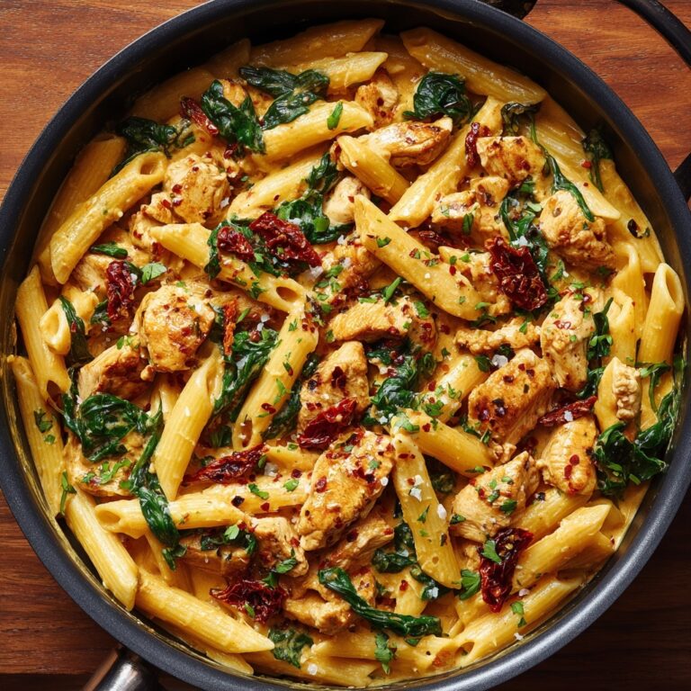 Creamy Asiago Chicken Pasta with Sun-Dried Tomatoes Recipe