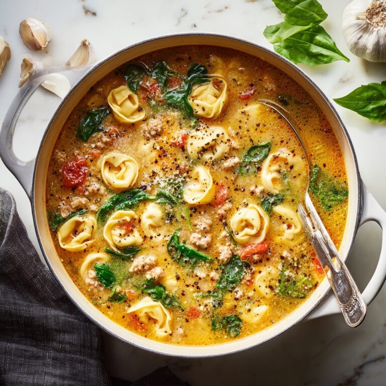 Creamy Tuscan Garlic Tortellini Soup Recipe