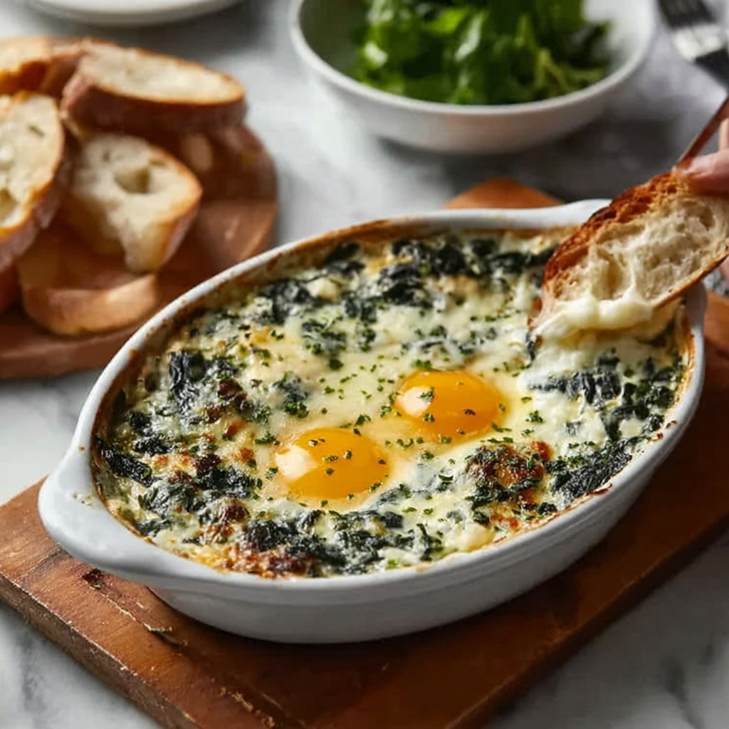 Baked Eggs Florentine Recipe - Recipe Image