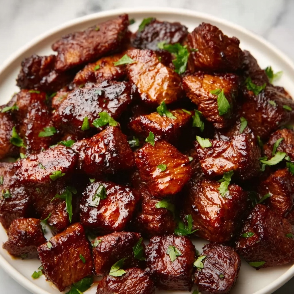 Slow Cooker Steak Bites with Soy-Worcestershire Sauce Recipe - Recipe Image