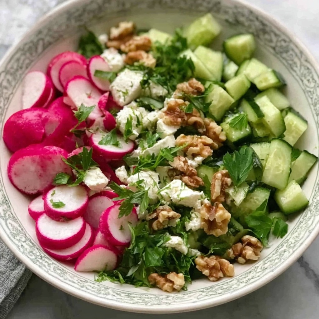 Herb and Radish Salad with Feta and Walnuts Recipe - Recipe Image