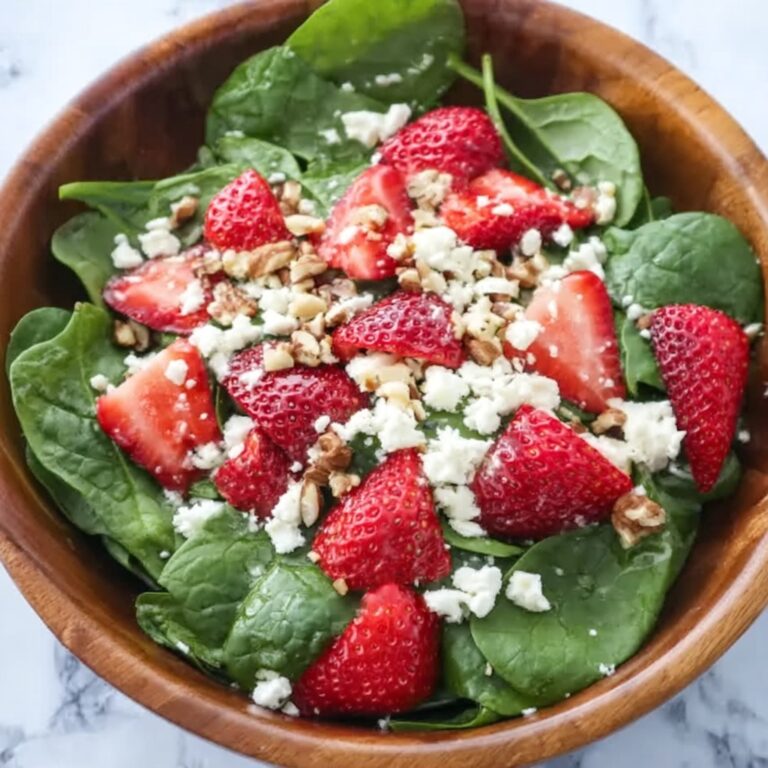 Spinach Strawberry Salad with Feta Cheese Recipe