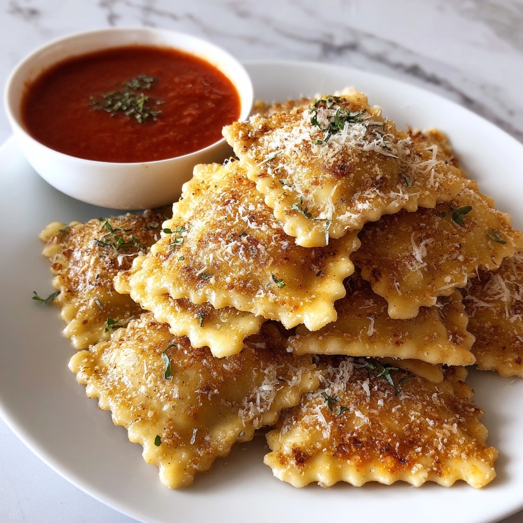 Air Fryer Ravioli with Parmesan and Marinara Recipe - Recipe Image