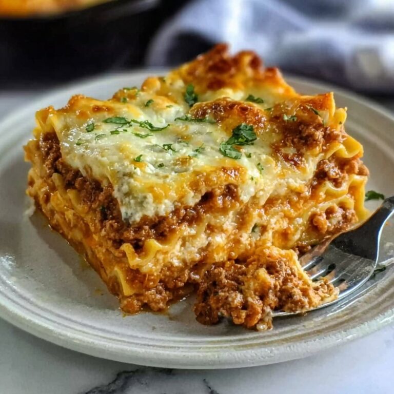 Classic Meat Lasagna with Ricotta and Mozzarella Recipe