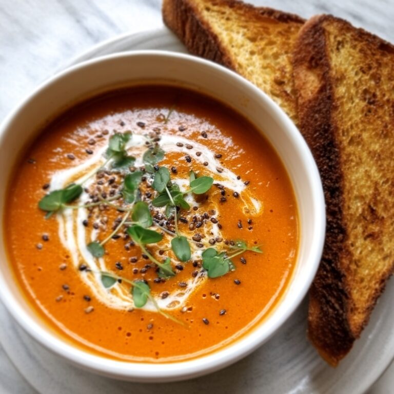 Creamy Tomato Soup with Grilled Cheese Sandwich Recipe