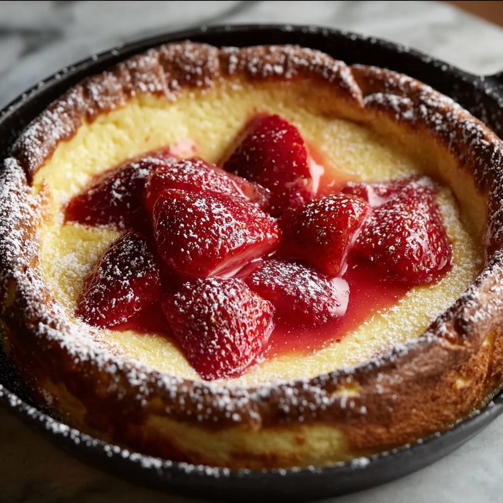 Roasted Strawberry Dutch Baby Recipe - Recipe Image