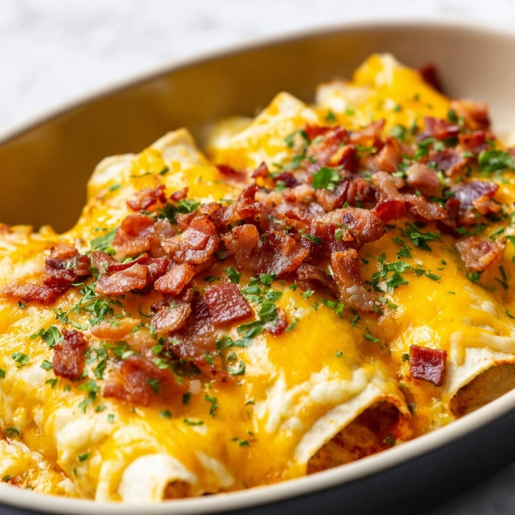 Breakfast Enchiladas with Sausage, Potatoes, and Cheddar Cheese Recipe - Recipe Image