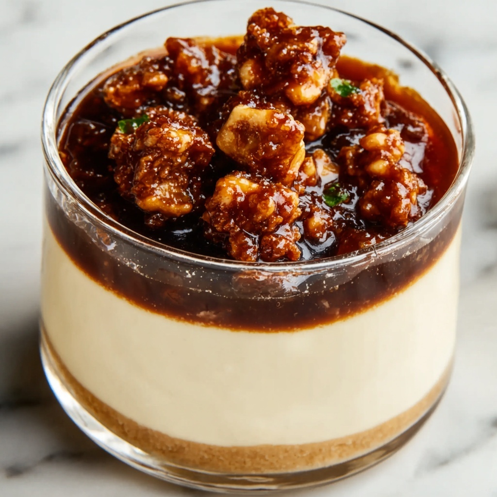 Salted Caramel Panna Cotta with Praline and Caramel Sauce Recipe - Recipe Image