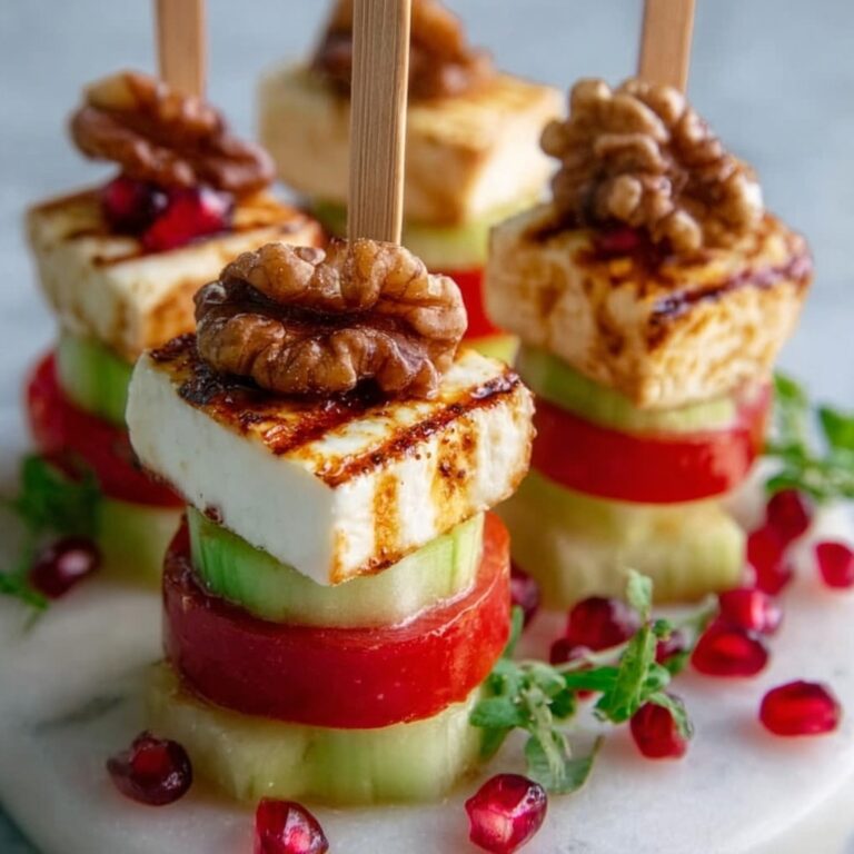 Apple Camembert Skewers with Walnuts and Honey Recipe