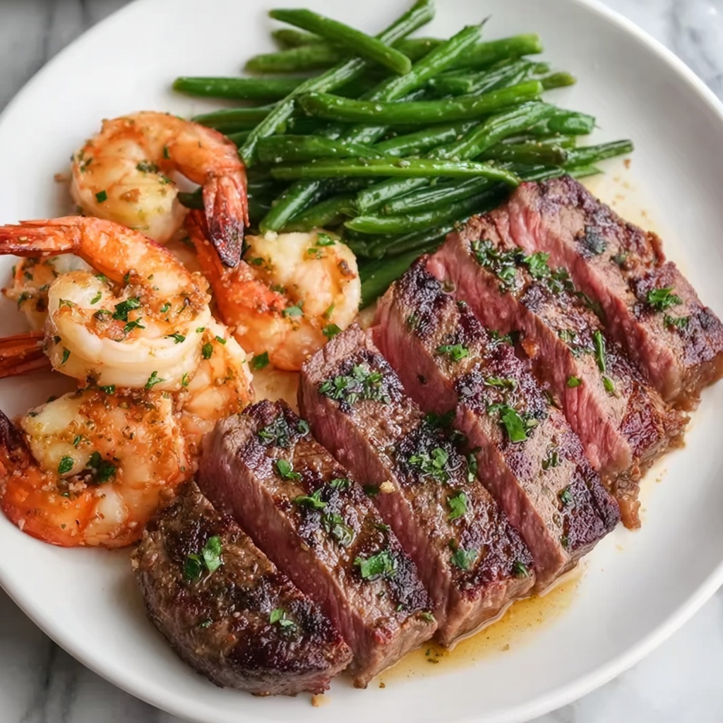 Garlic Butter Ribeye Steak and Shrimp Recipe - Recipe Image