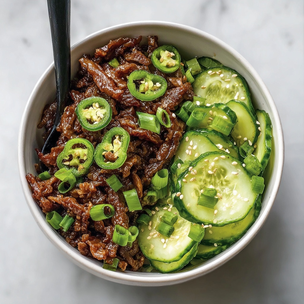 Quick and Delicious Peking-Style Beef with Cucumber Ribbons Recipe - Recipe Image