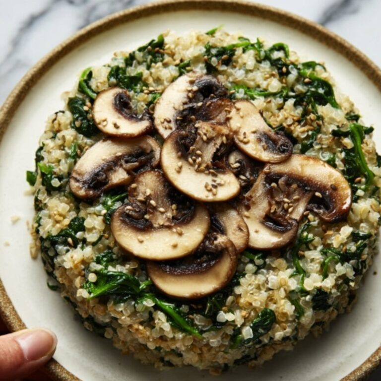 Low Carb Mushroom & Spinach Cauliflower Rice Recipe