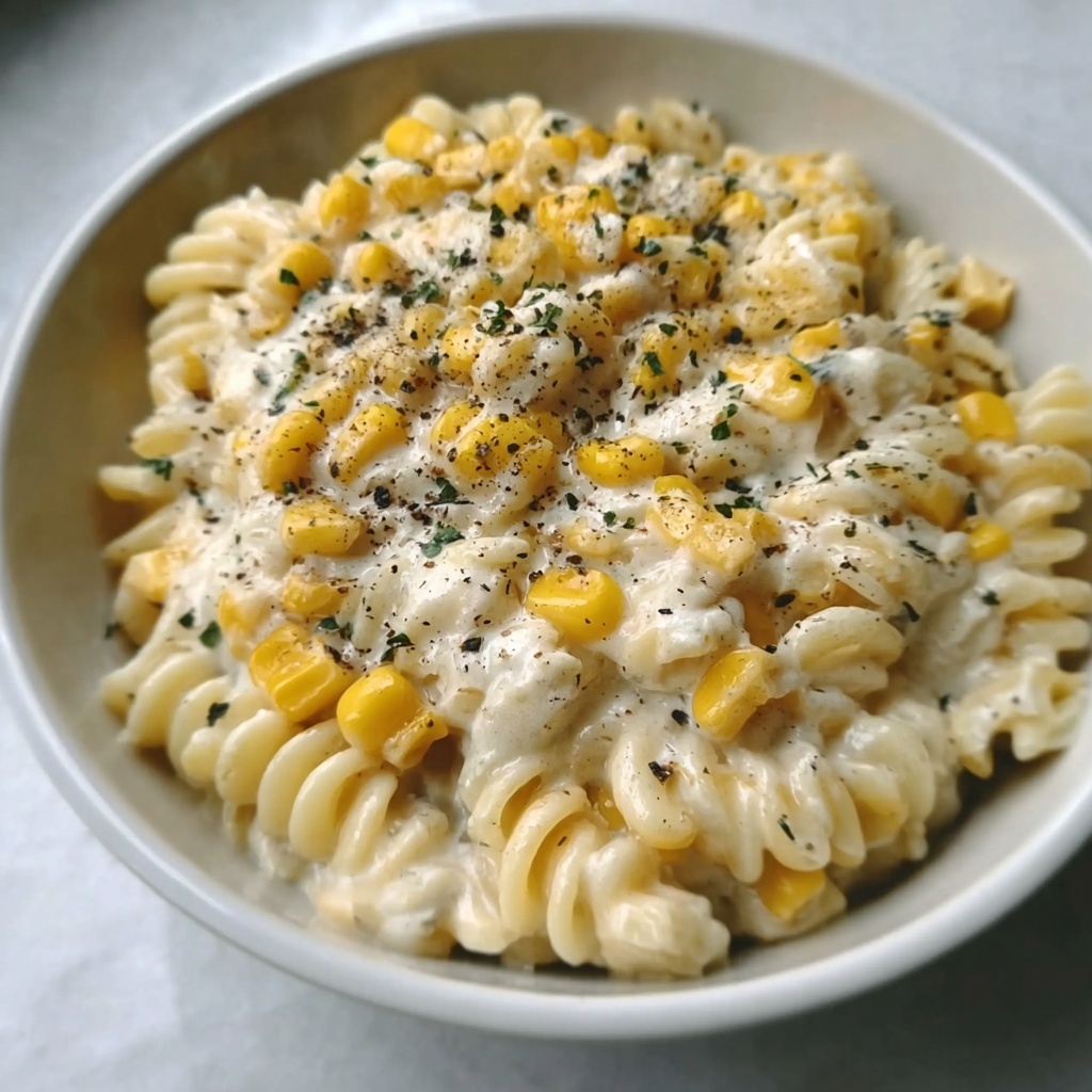 Creamy Chicken and Corn Pasta Recipe - Recipe Image