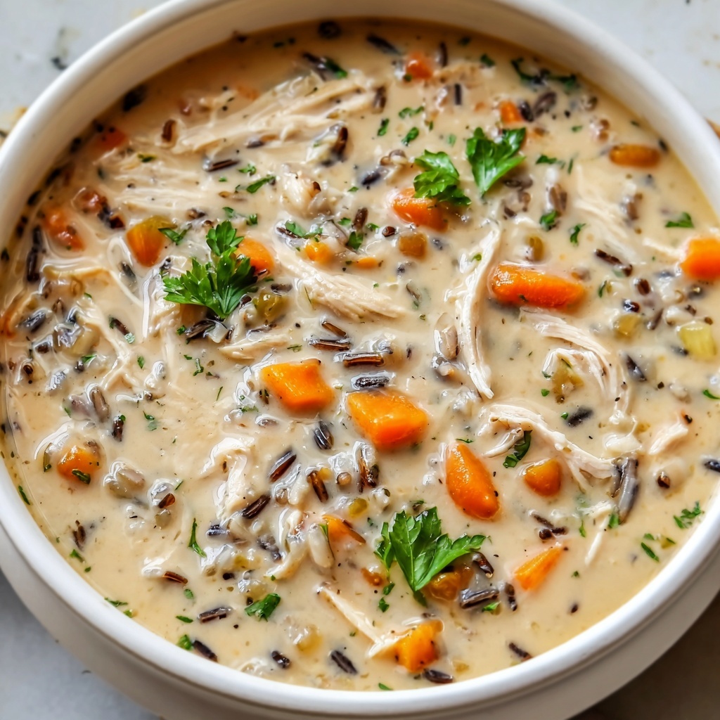 Slow Cooker Creamy Chicken and Wild Rice Soup Recipe - Recipe Image