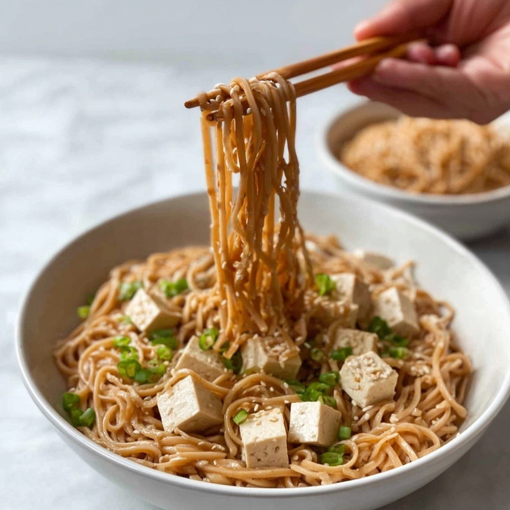 Easy Saucy Ramen Noodles with Tofu and Veggies Recipe - Recipe Image