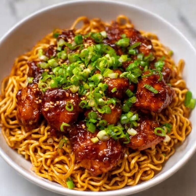 Sticky Garlic Chicken Noodles Recipe
