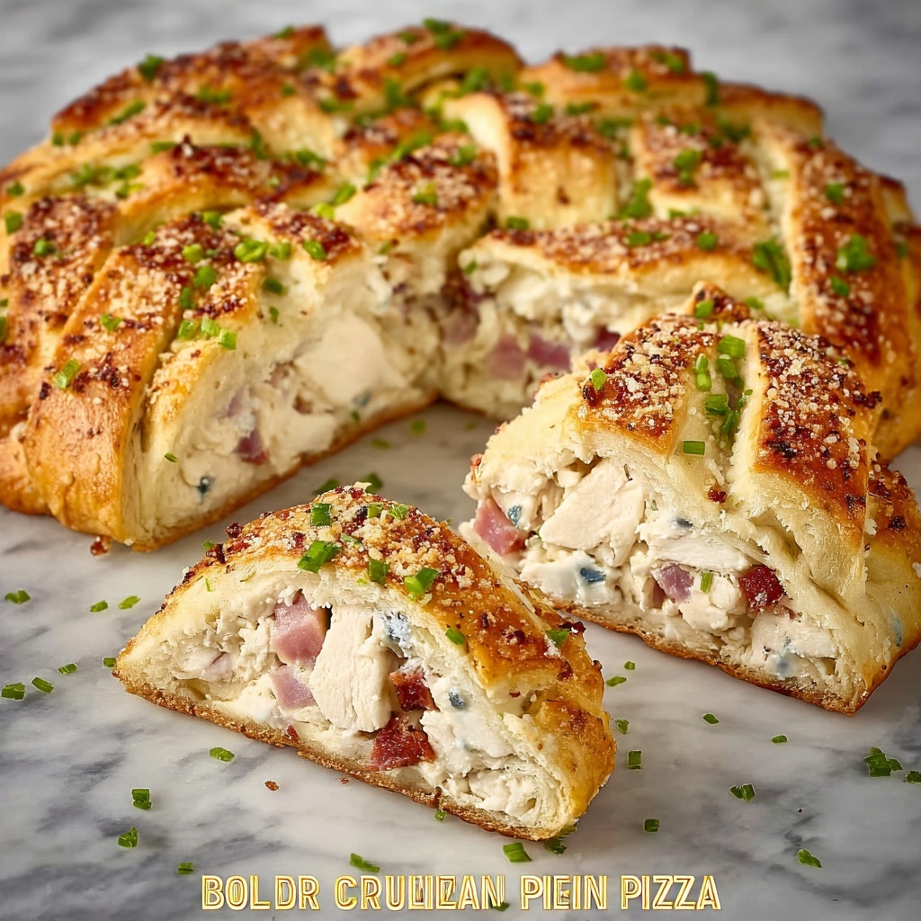 Chicken Cordon Bleu Pizza Braid Recipe - Recipe Image