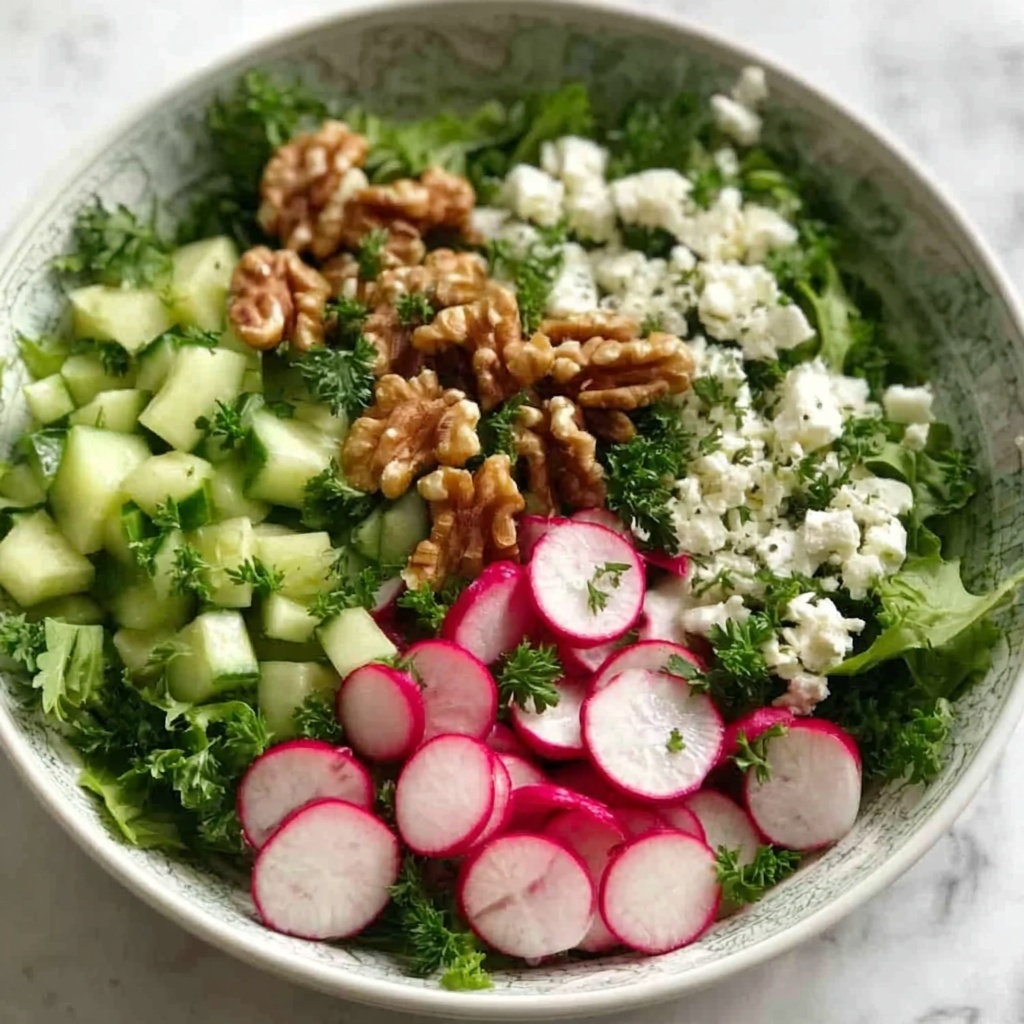Herb and Radish Salad with Feta and Walnuts Recipe - Recipe Image