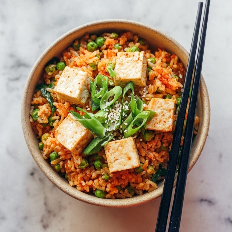 Vegan Kimchi Fried Rice with Crispy Tofu and Nori Recipe