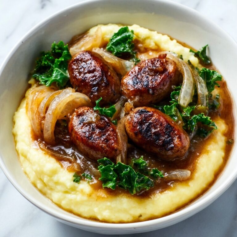 Sausages with Homemade Onion Gravy Recipe