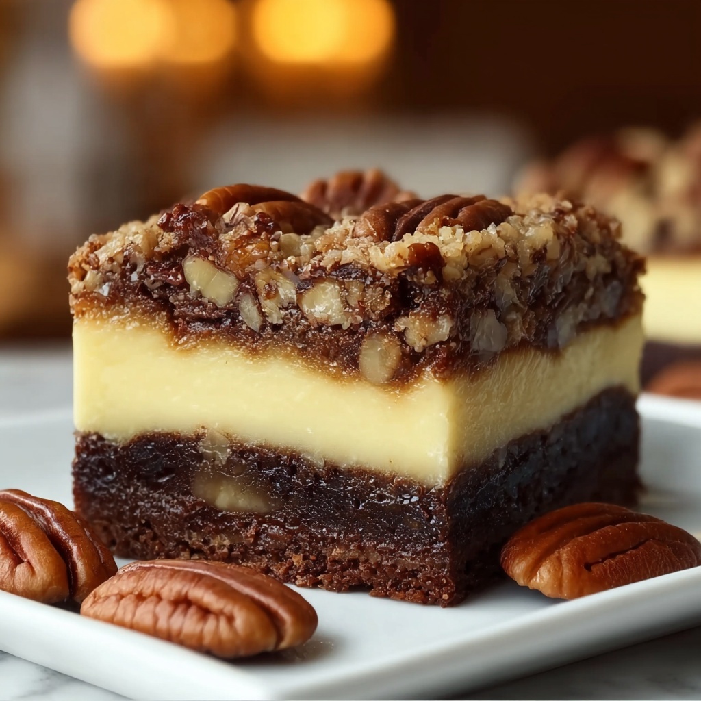 Chocolate Pecan Ooey Gooey Butter Bars Recipe - Recipe Image