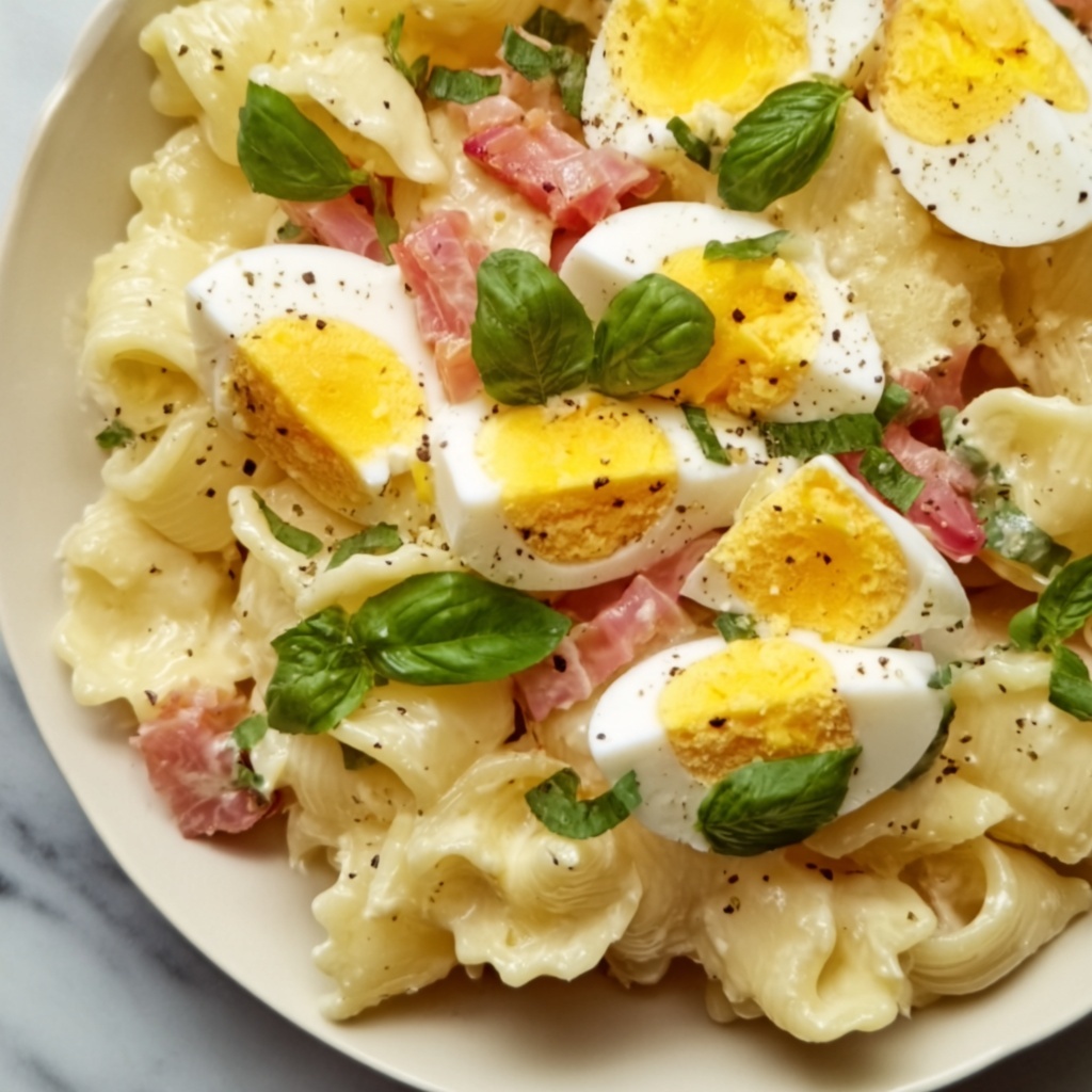 Creamy Pasta Salad with Hard-Boiled Eggs Recipe - Recipe Image