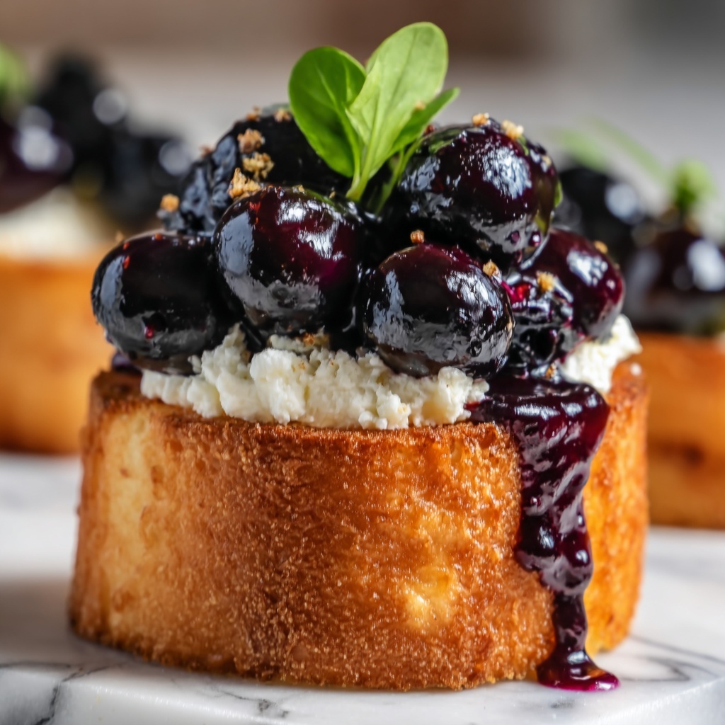 Balsamic Blueberry Goat Cheese Crostinis Recipe - Recipe Image