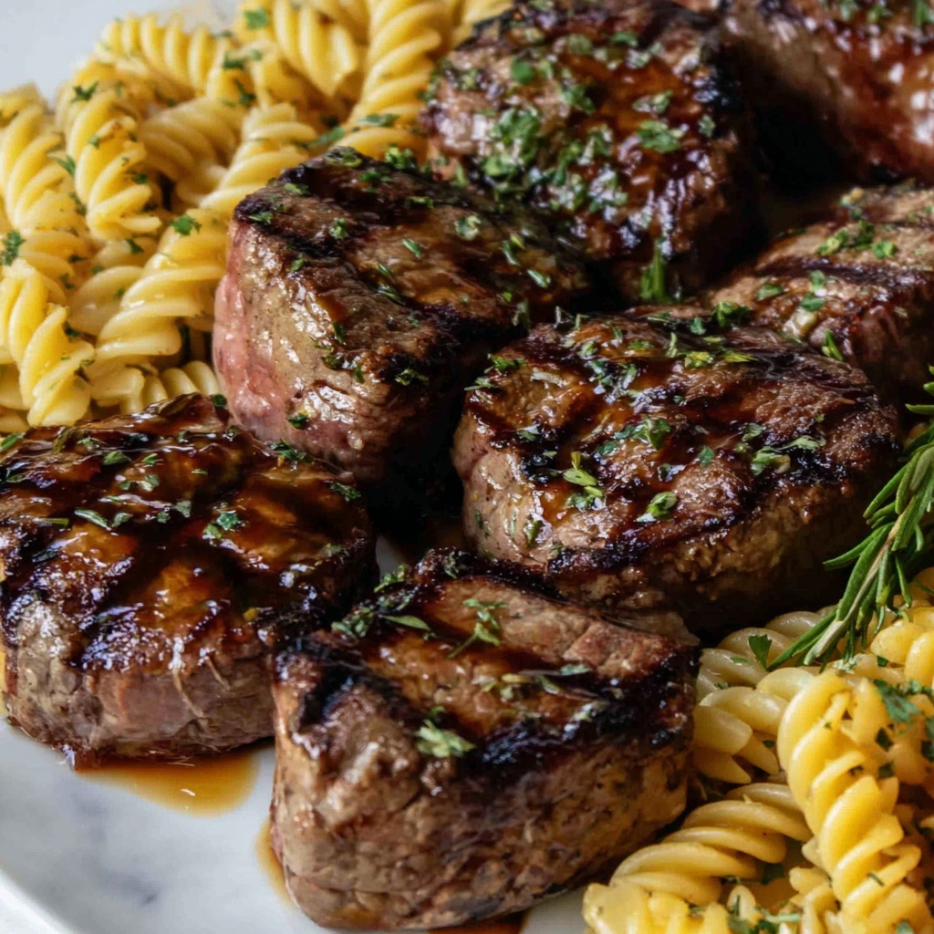 Creamy Cajun Butter Steak Pasta Skillet Recipe - Recipe Image