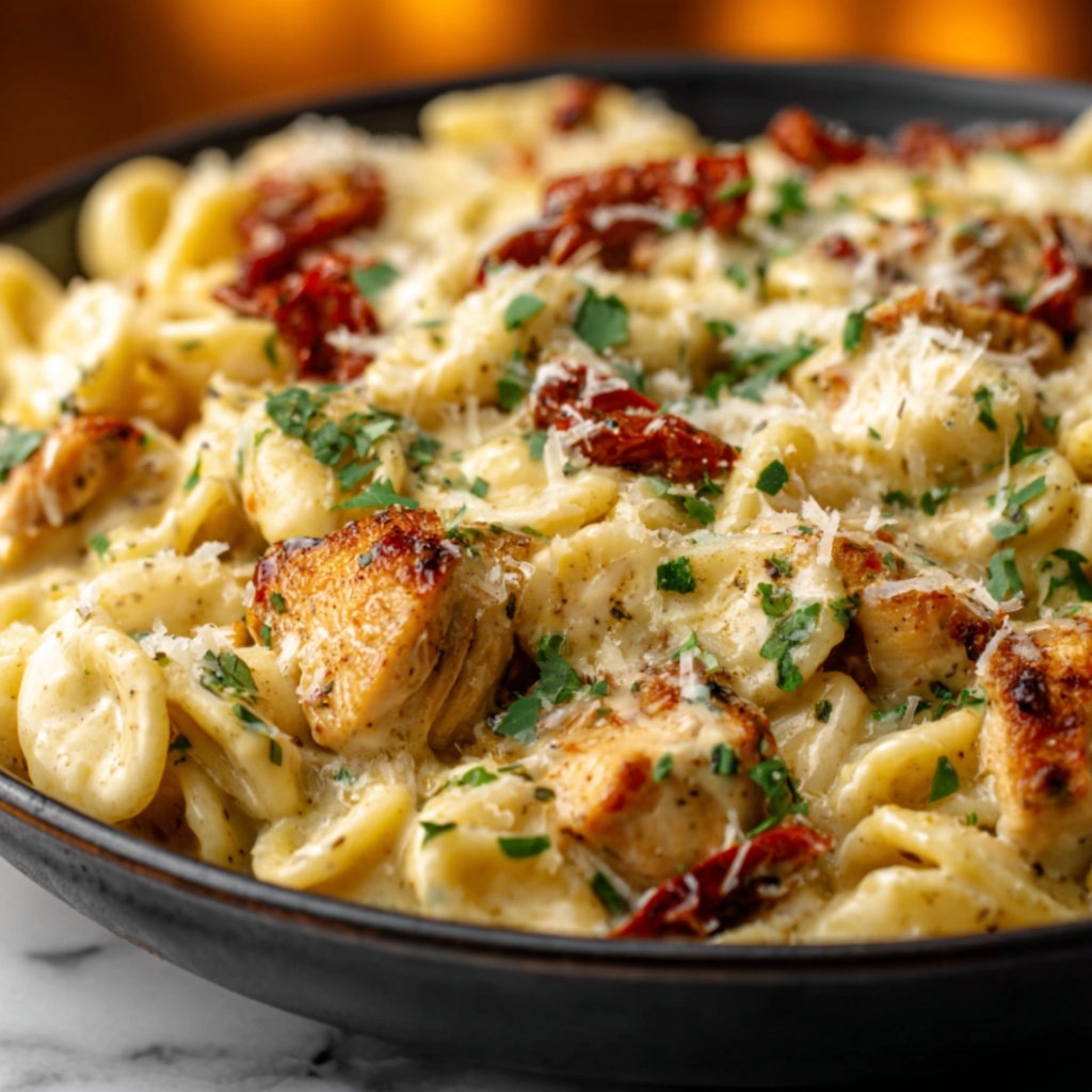 Loaded Chicken and Cajun Sausage Pasta Casserole Recipe - Recipe Image