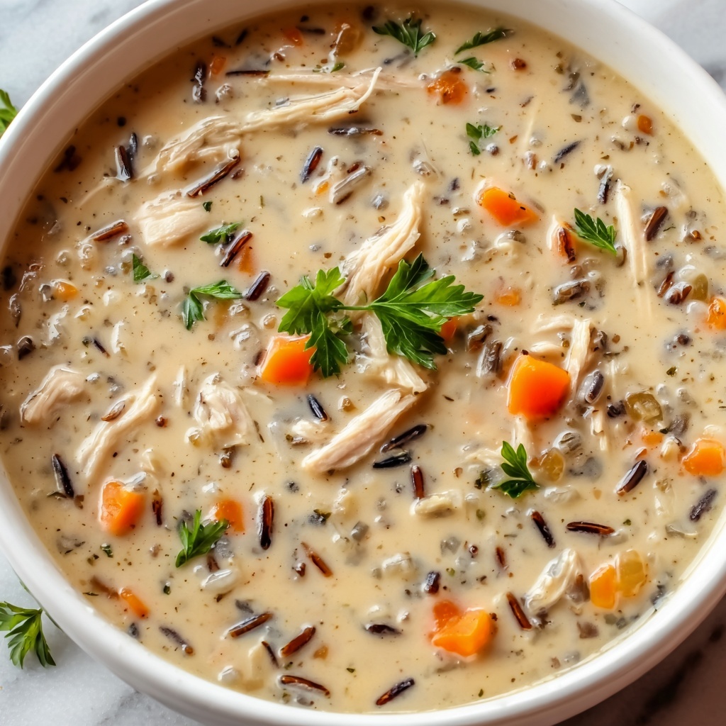 Slow Cooker Creamy Chicken and Wild Rice Soup Recipe - Recipe Image