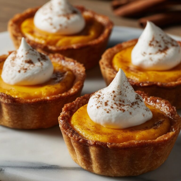Mini Pumpkin Pies with Spiced Whipped Cream Recipe