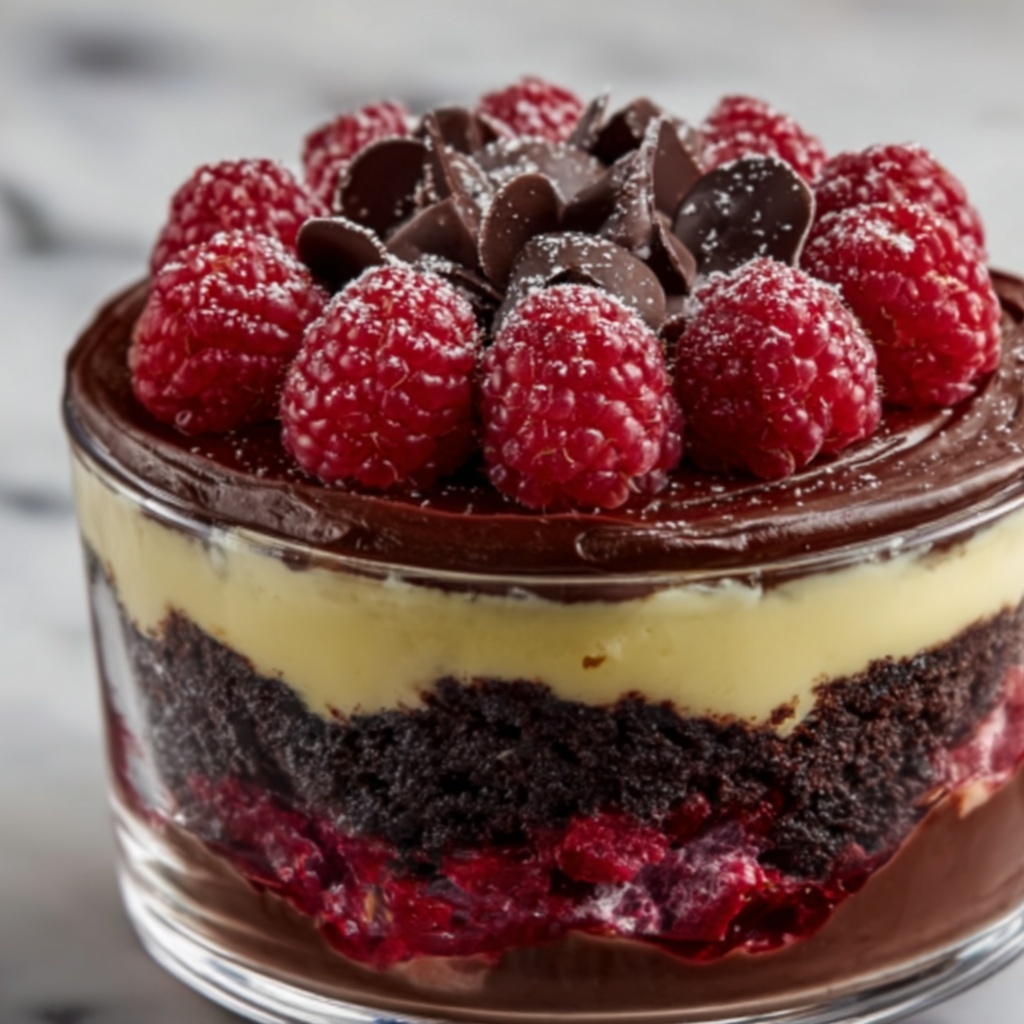 Raspberry Fudge Brownie Trifle Recipe - Recipe Image