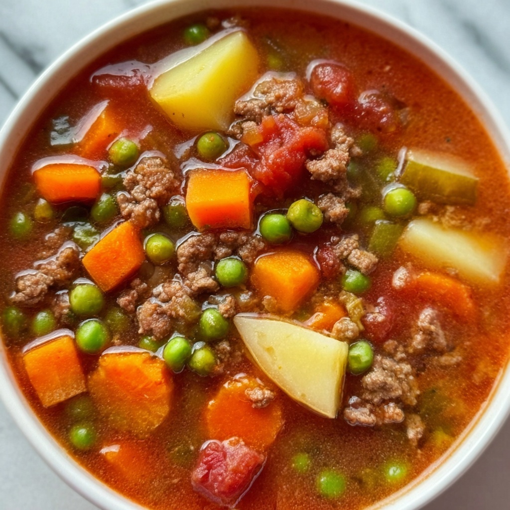 Ground Beef Vegetable Soup Recipe - Recipe Image